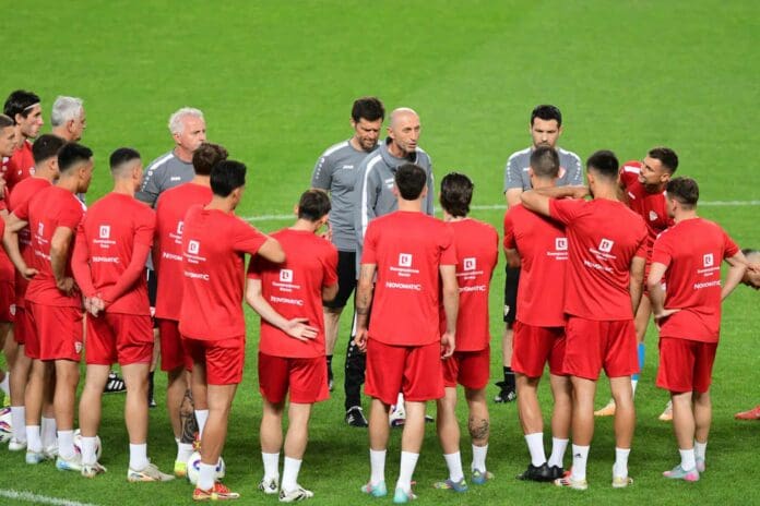 ПОСЛЕДЕН ТРЕНИНГ ПРЕД УТРЕШНИОТ ДУЕЛ Вежбање тактика за натпреварот со Белгија