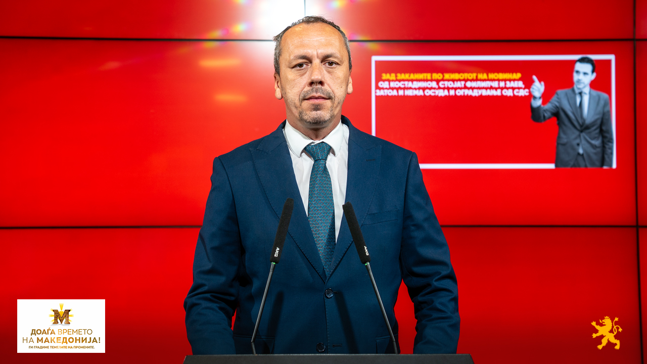 ЗАД ЗАКАНИТЕ ПО ЖИВОТОТ НА НОВИНАР ОД КОСТАДИНОВ СТОЈАТ ФИЛИПЧЕ И ЗАЕВ – Затоа и нема осуда и оградување од СДС