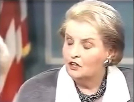 ПОЛОВИНА МИЛИОН МРТВИ ДЕЦА ВО ИРАК – Олбрајт ладно одговори: „Вредеше“ ПОЛОВИНА МИЛИОН МРТВИ ДЕЦА ВО ИРАК – Олбрајт ладно одговори: „Вредеше“