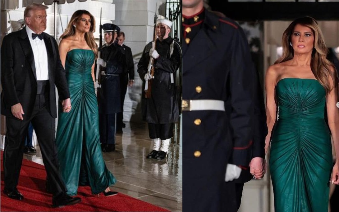 ПРВАТА ДАМА НА САД ДЕМОНСТРИРАШЕ СТИЛ И ВКУС Во гламурозна смарагдна тоалета го пречека саудискиот престолонаследник ПРВАТА ДАМА НА САД ДЕМОНСТРИРАШЕ СТИЛ И ВКУС Во гламурозна смарагдна тоалета го пречека саудискиот престолонаследник