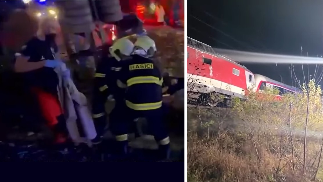 СУДАР НА ДВА ВОЗА ВО БЛИЗИНА НА БРАТИСЛАВА Несреќата поминала без жртви со 79 повредени