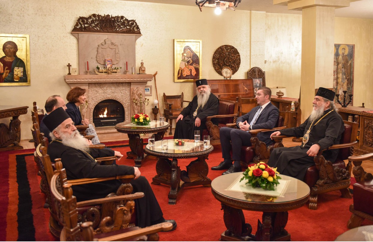 ИМЕНДЕН НА АРХИЕПИСКОПОТ СТЕФАН Прием во резиденцијата на поглаварот на МПЦ-ОА
