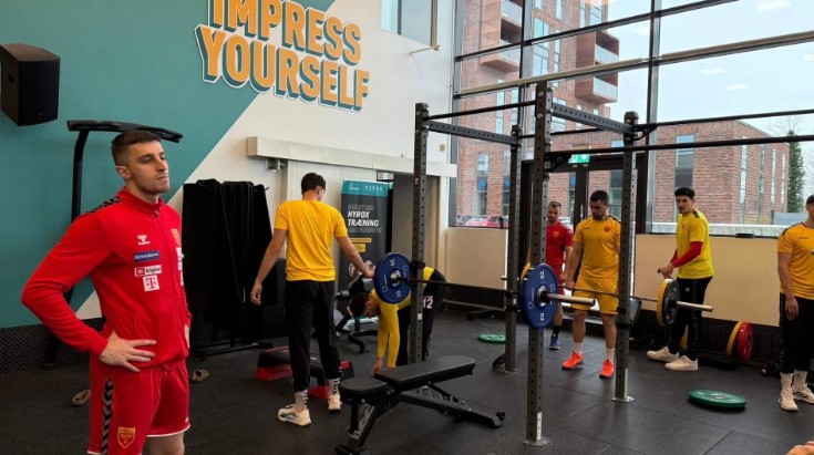 МАКЕДОНИЈА ПРИСТИГНА ВО ДАНСКА Лазаров ги поштеди играчите по долгото патување