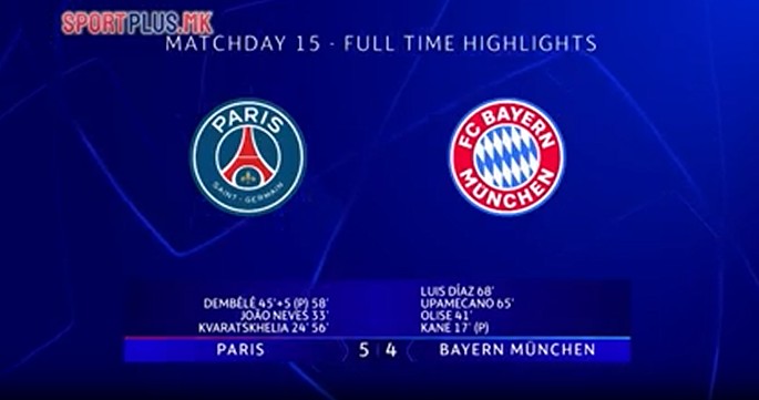 ФУДБАЛСКИ ФИЛМ – ПСЖ и Баерн одиграа меч што ќе се памети засекогаш