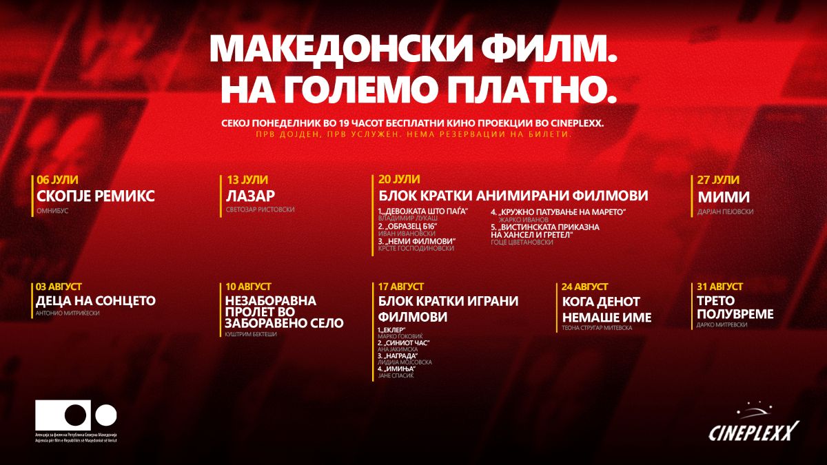 CINEPLEXX ОТВОРА ВРАТИ БЕЗ БИЛЕТИ Секој понеделник изненадување